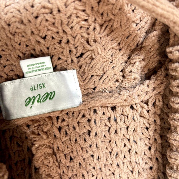 Aerie Sweater With Hood- V Neck Size XS/TP Woman's Soft Cozy Beige Oatmeal - Picture 7 of 13